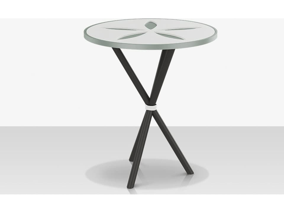 Organic Sand Dollar Round Side Table with Duraboard Top