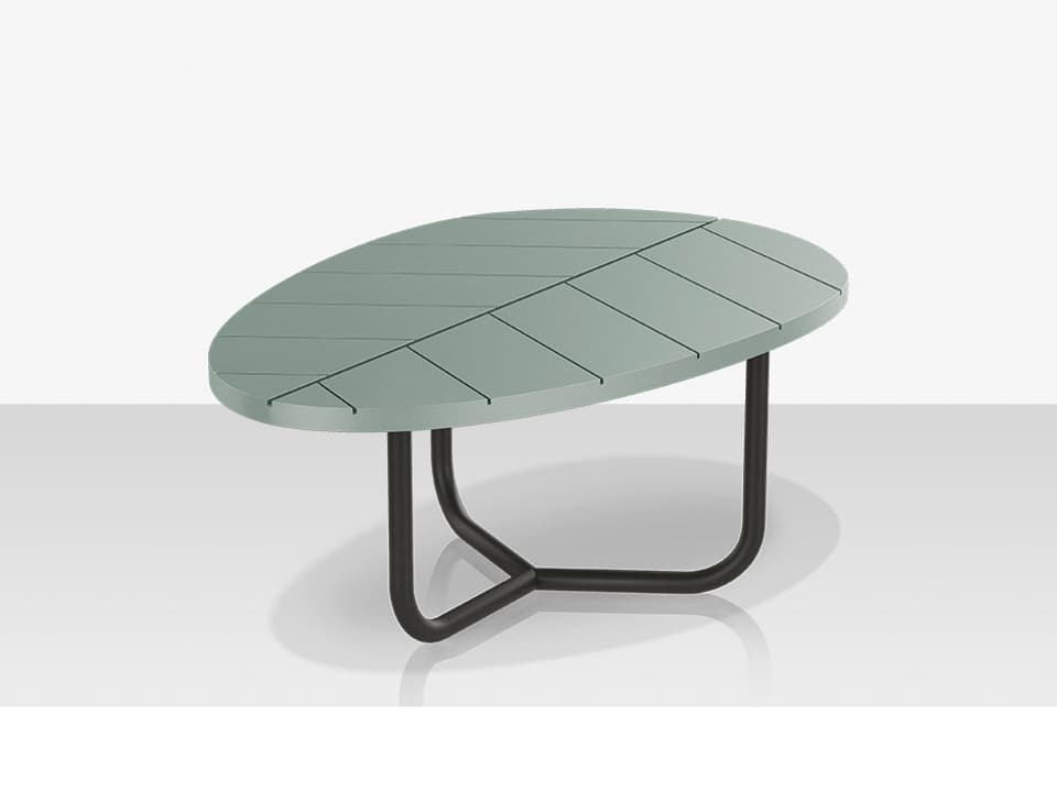 Organic Leaf Small Aluminum Nesting Table with Duraboard Top