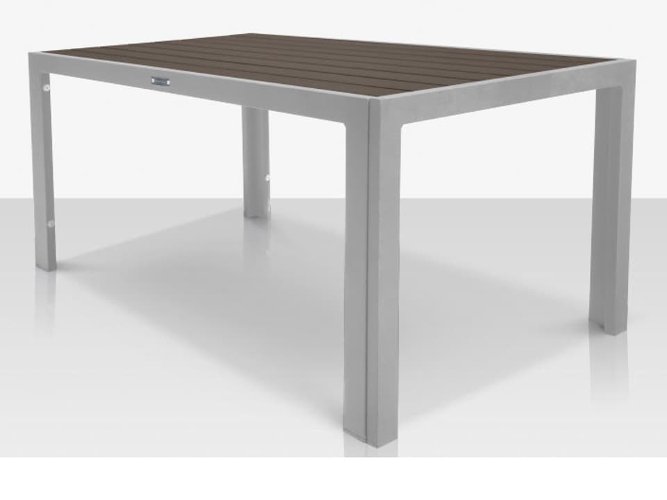 Napa Rectangular Coffee Table in Powder Coated Aluminum and Durawood