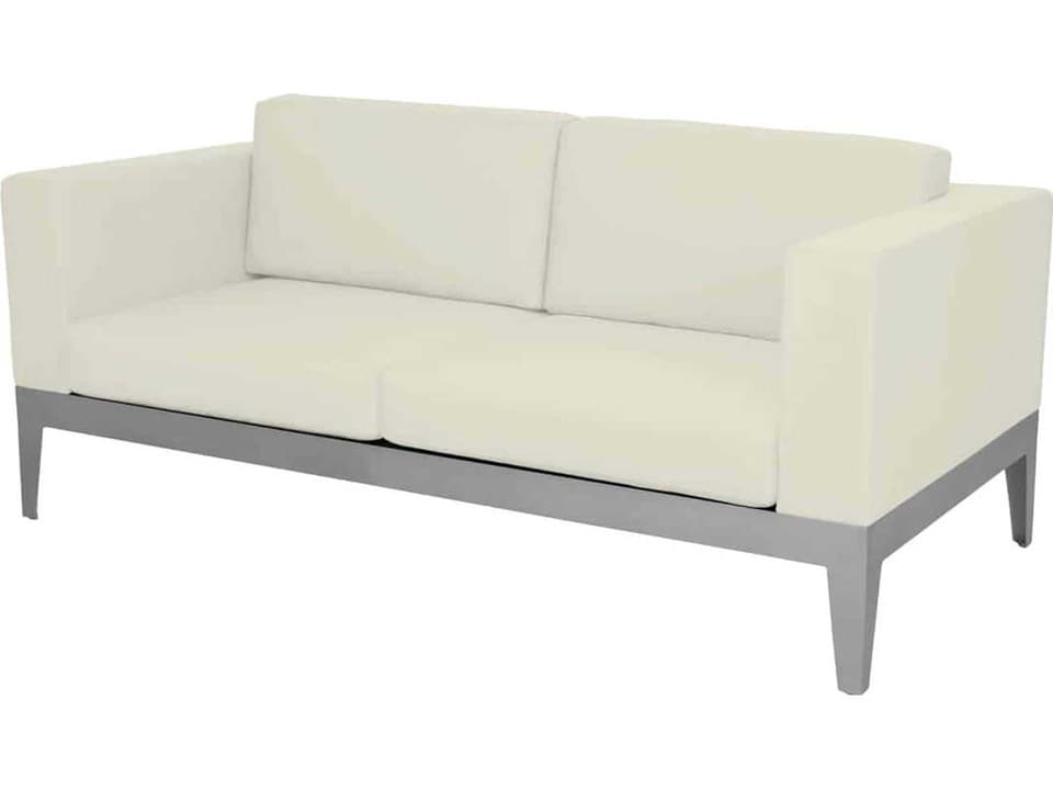 South Beach Outdoor Loveseat in Powder-Coated Aluminum