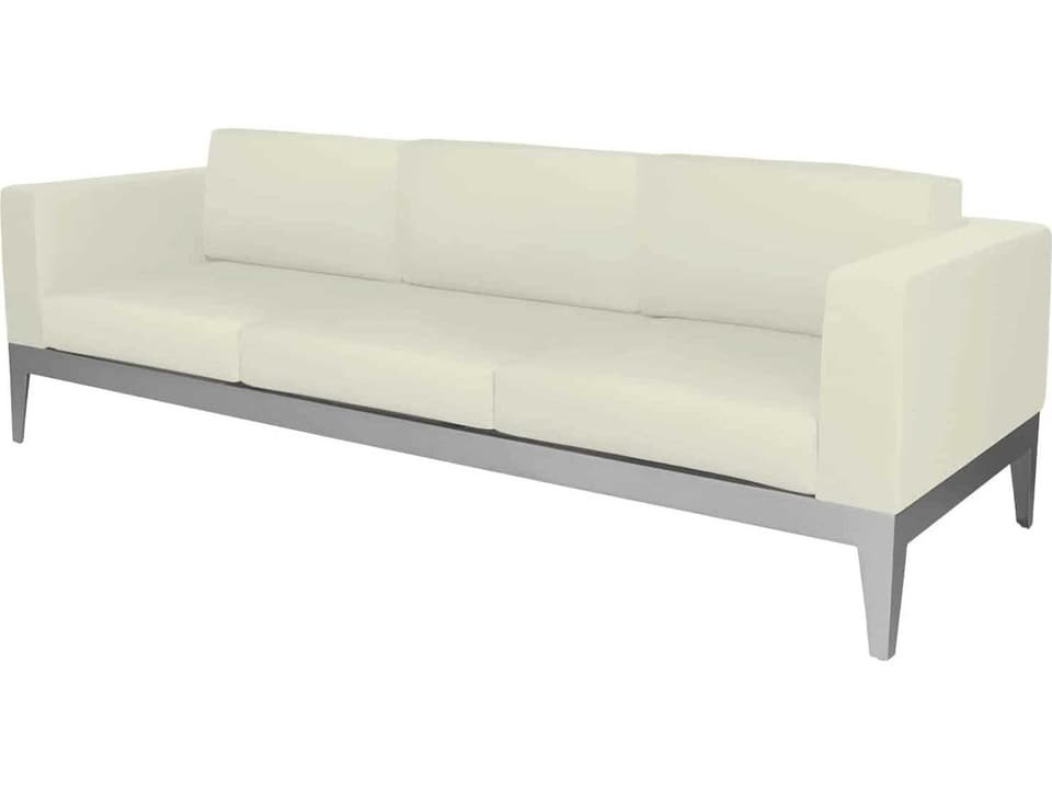 South Beach 3-Seat Aluminum Outdoor Sofa in Customizable Finish and Fabric