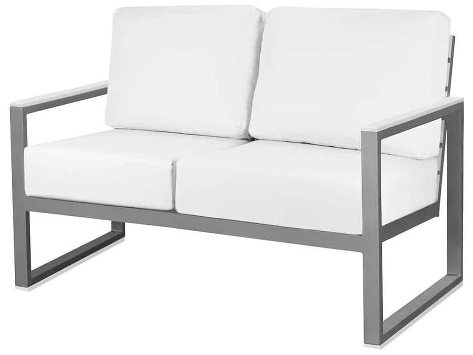 Modera Powder-Coated Aluminum Loveseat with Cushions
