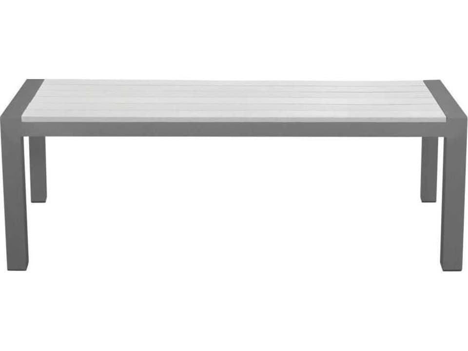 Modera Rectangular Coffee Table with Powder-Coated Aluminum Frame