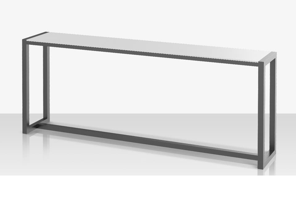 Modera Large Rectangular Drink Rail Console Table with Duraboard Top