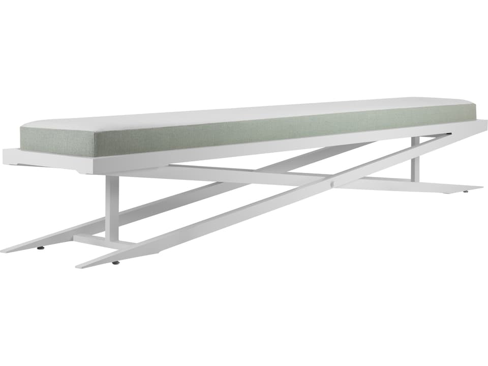 Dynasty Aluminum Outdoor Bench in Powder-Coated Aluminum