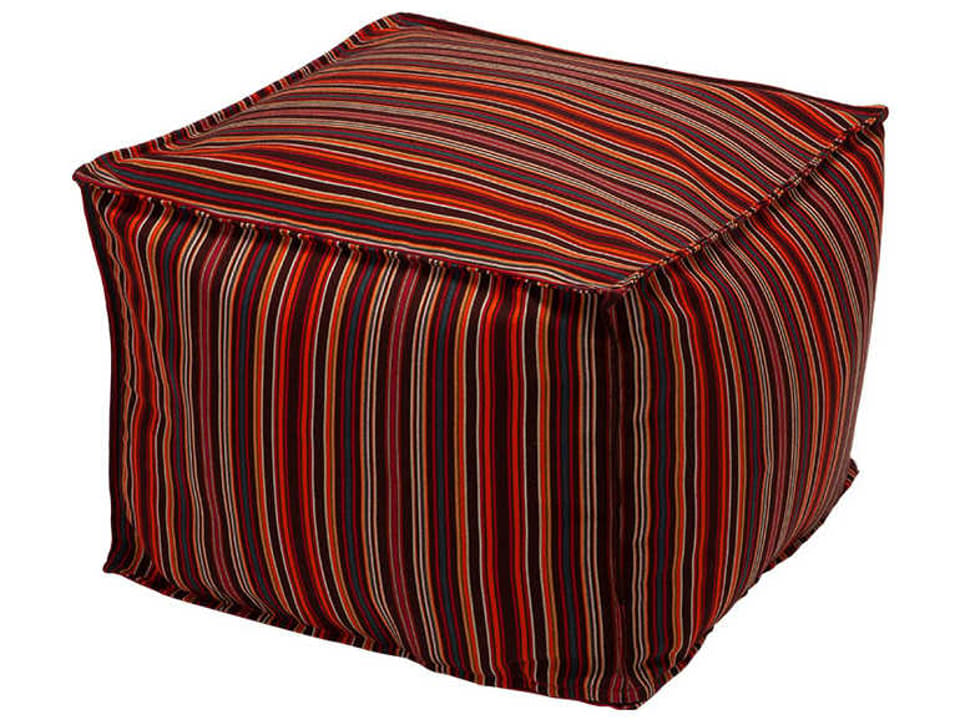 Casbah 25-Inch Square Fabric Pouf Ottoman