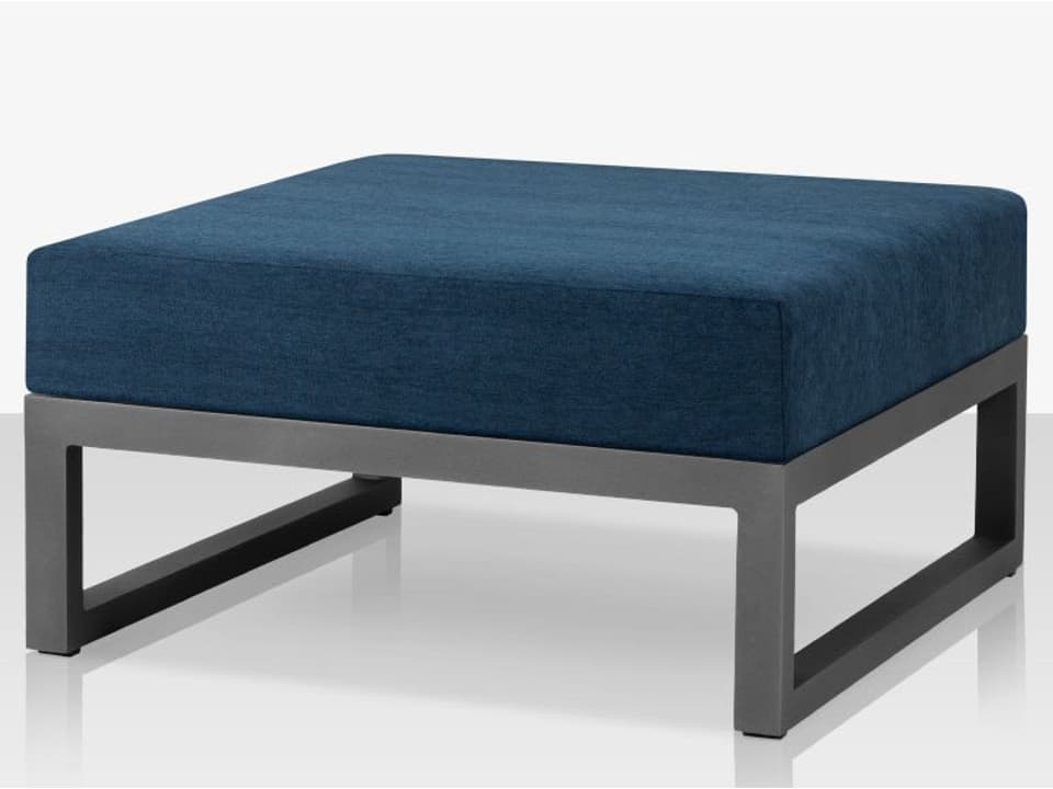 Iconic 34 Inch Square Aluminum Ottoman