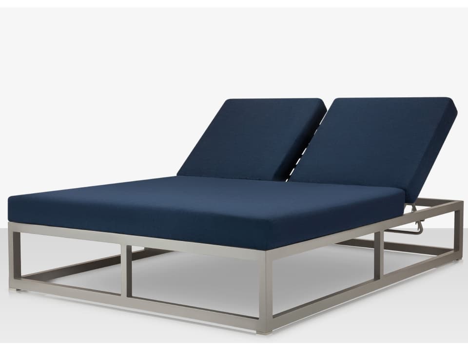 Iconic Aluminum Double Chaise Lounge with Canopy