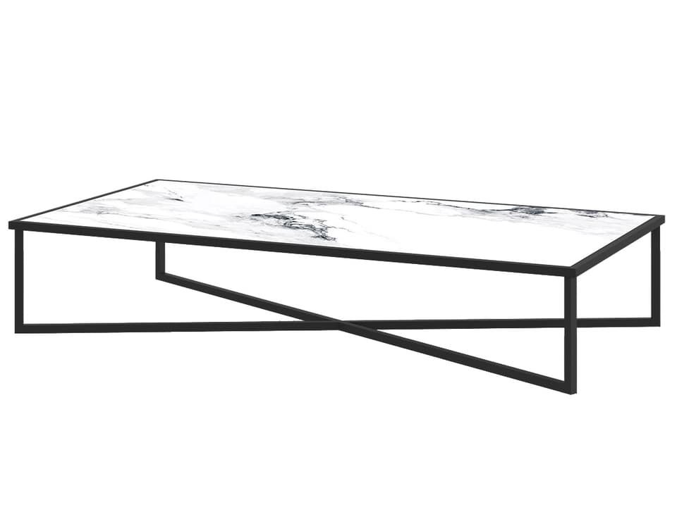 Iconic Large Rectangular Coffee Table with Porcelain Top