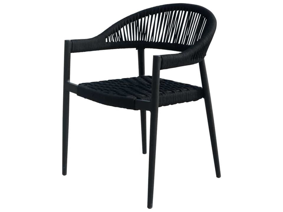 Skye Aluminum Stackable Dining Arm Chair with Durarope