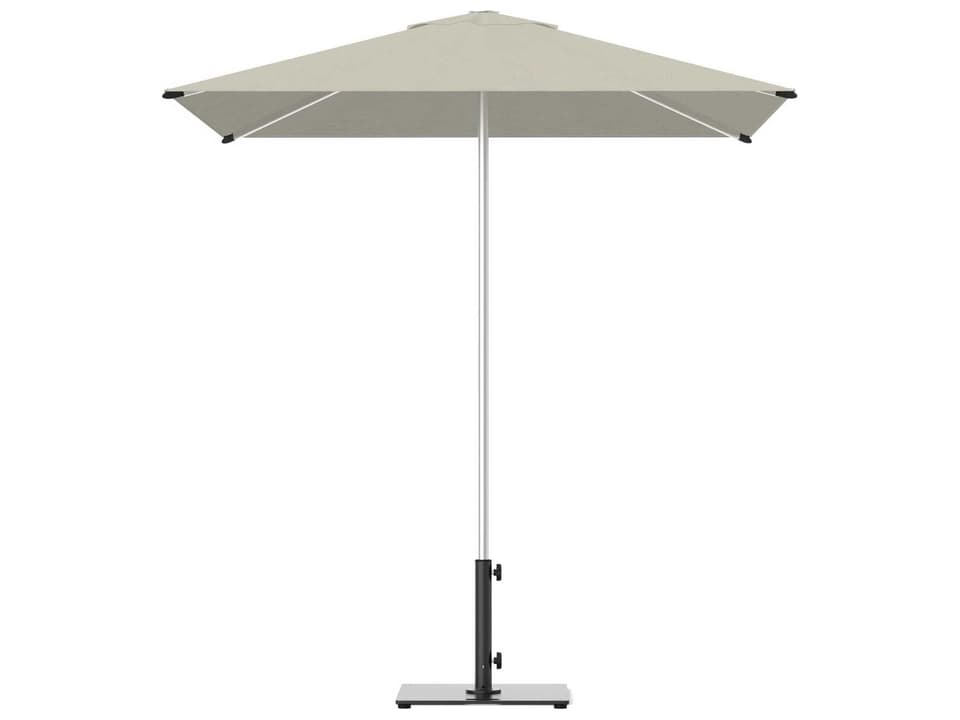 Oasis 7-Foot Square Market Umbrella in Silver Anodized Aluminum with Solution-Dyed Fabric Canopy