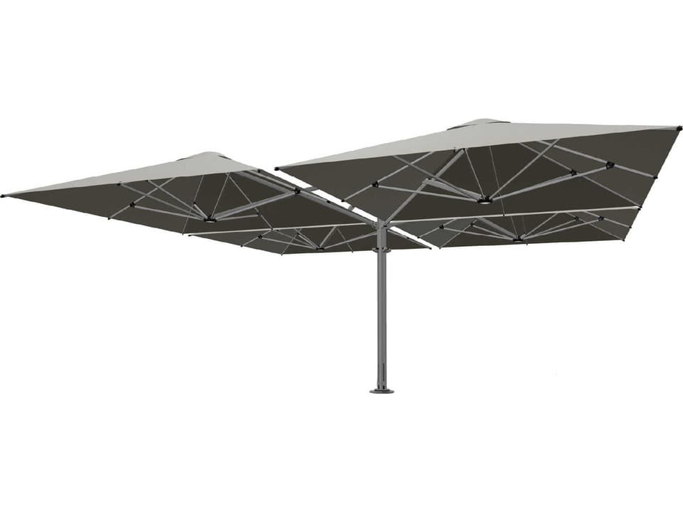 Unity Quattro Multi-Canopy Cantilever Outdoor Umbrella with Square Solution-Dyed Acrylic Canopies