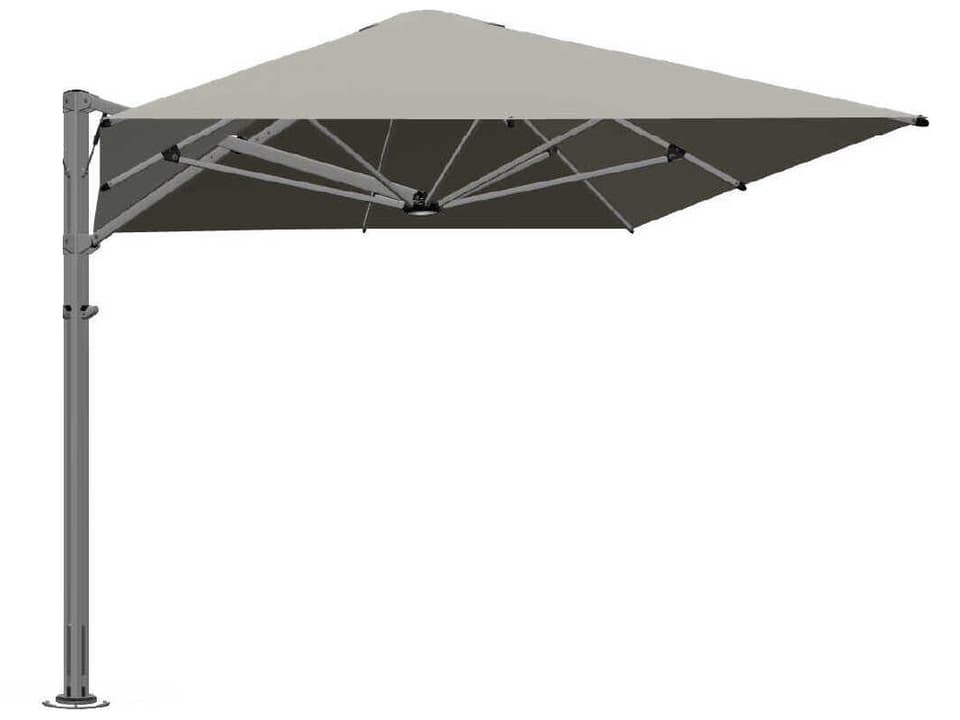 Unity 98-Inch Square Single Canopy Cantilever Umbrella in Annodised Space Grey