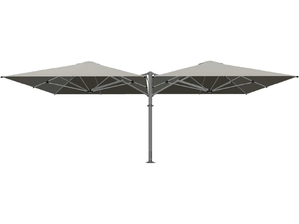 Unity Duo Cantilever Umbrella in Annodised Space Grey with Two 10-Foot Square Canopies