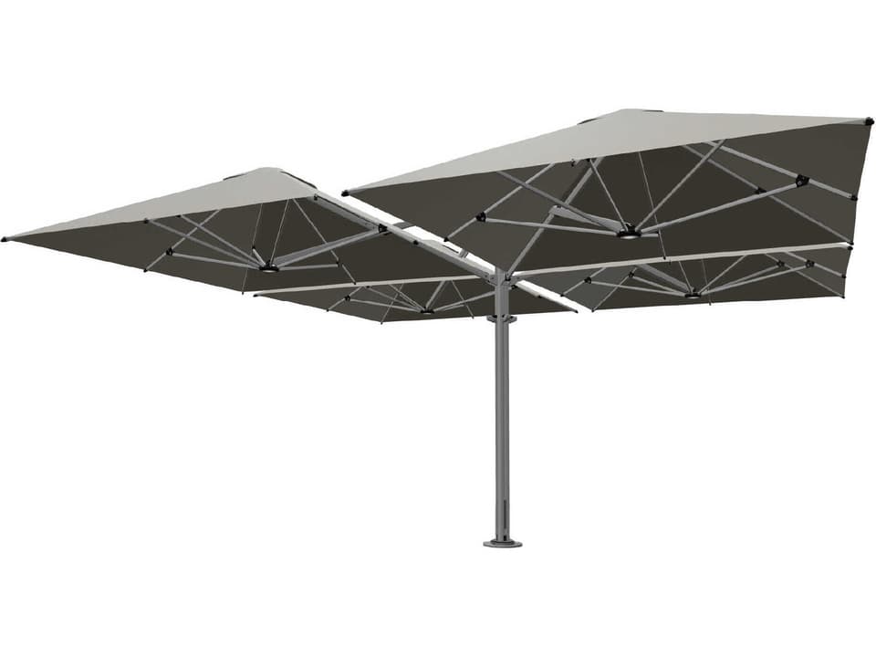 Unity Multi-Canopy Cantilever Outdoor Umbrella System in Annodised Space Grey