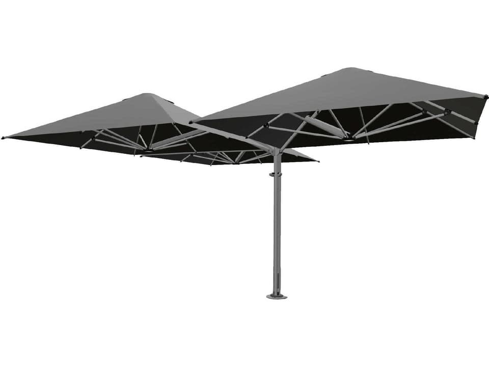 Unity Multi-Canopy Cantilever Umbrella with Three 10-Foot Square Canopies