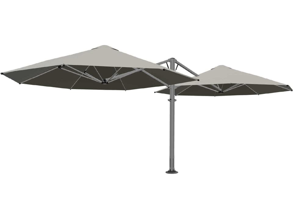 Unity Octagonal Duo 4.0m Outdoor Umbrella in Annodised Space Grey