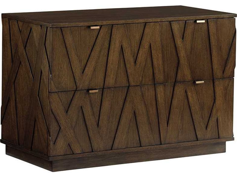Cross Effect Prism File Chest 2-Drawer File Cabinet in Mocha and Bronze