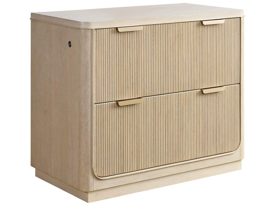 Montreux Contemporary File Chest in Vertical Reeded White Oak