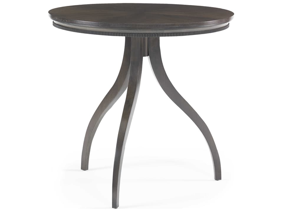 Zander Round End Table with Pie-Cut Maple Veneer Top