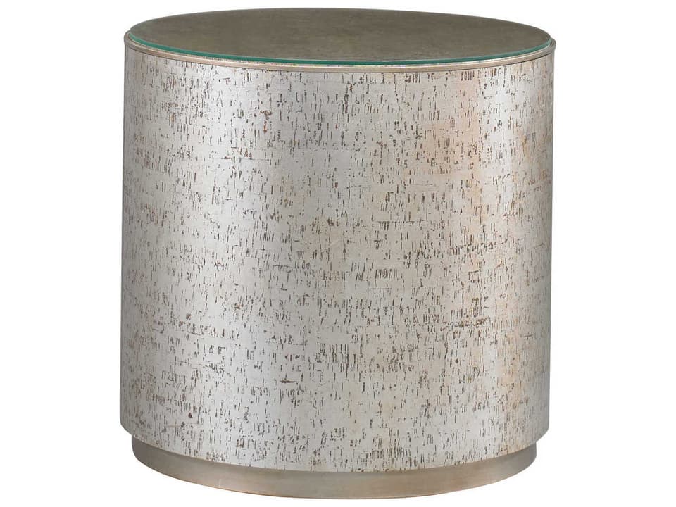 Masterpiece Round Cork Drum Side Table Metallic Bronze