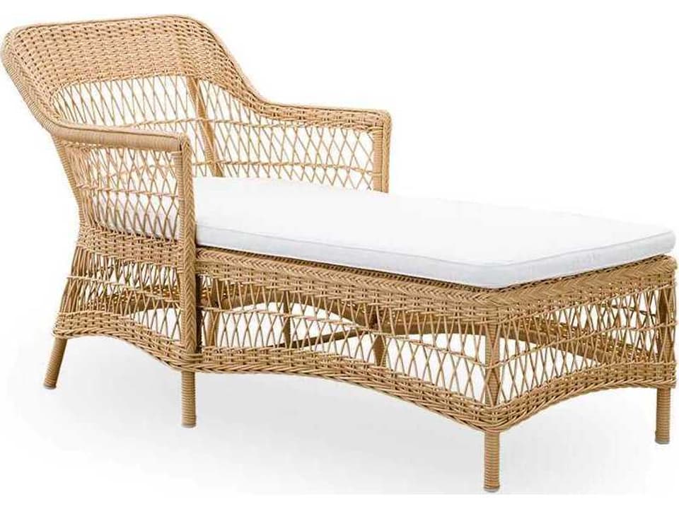 Georgia Garden Olivia Outdoor Chaise Lounge in Natural ArtFibre and Powder-Coated Aluminum