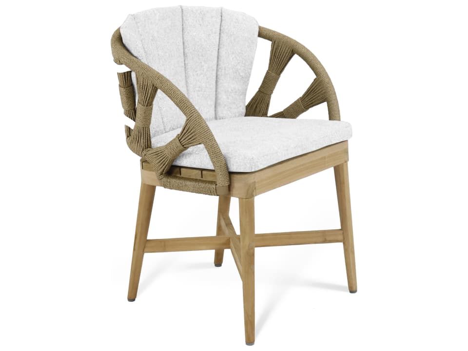 Krabi Dining Armchair with Polystrand Natural Rope and Teak