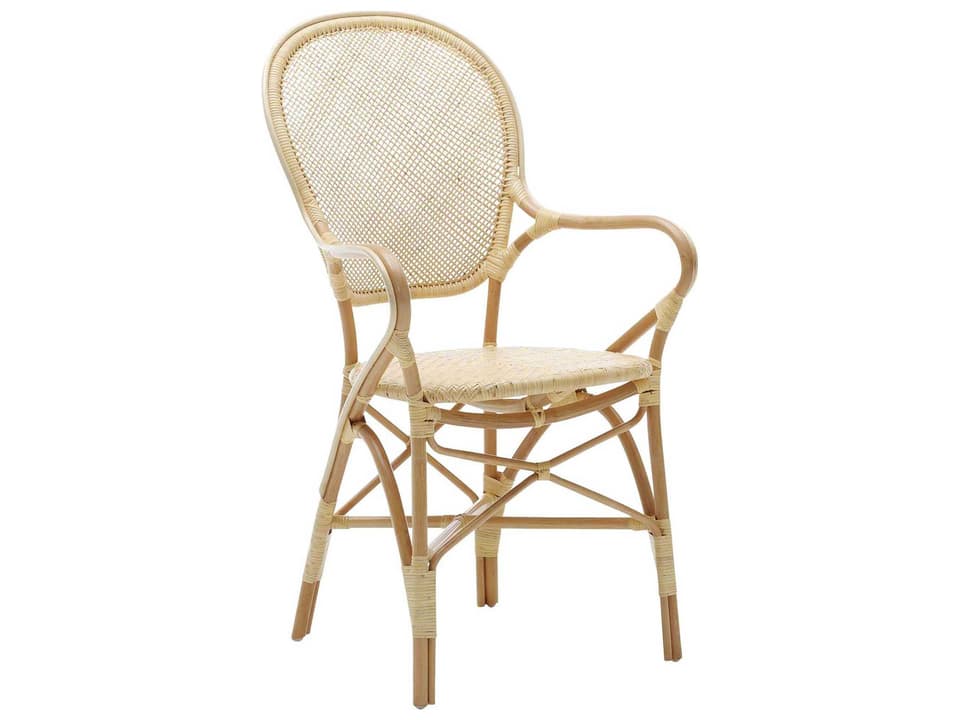 Design Originals Rossini Rattan Dining Arm Chair in Natural