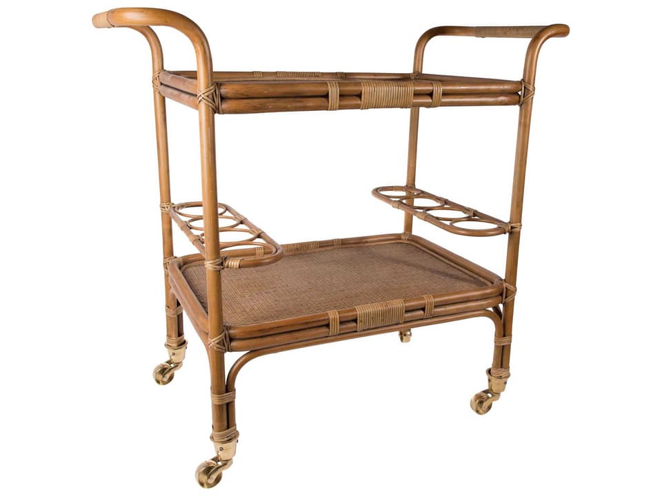 Indoor Originals Glass Brown Bar Cart