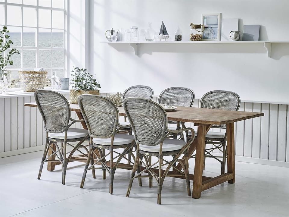 Teak Rattan Dining Room Set