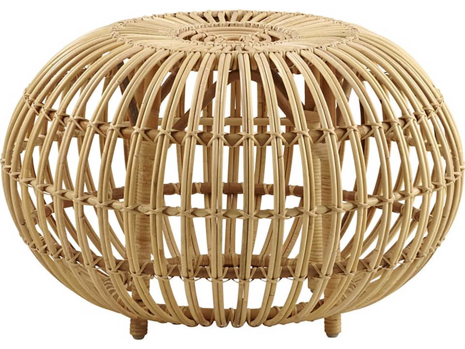Sika Design Icons Franco Albini Rattan Ottoman Natural Finish