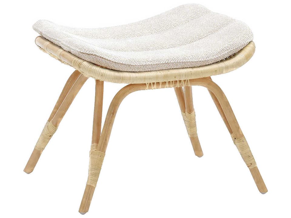 Sika Design Originals Monet Rattan Foot Stool in Natural with Youtoo Sand Cushion