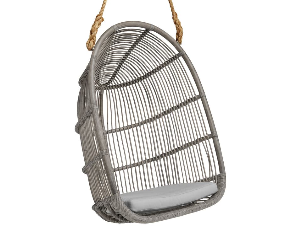 Originals Renoir Hanging Swing Chair in Taupe Grey Rattan