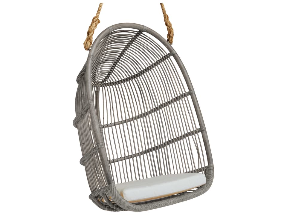 Sika Design Originals Renoir Rattan Hanging Swing Chair in Taupe Grey