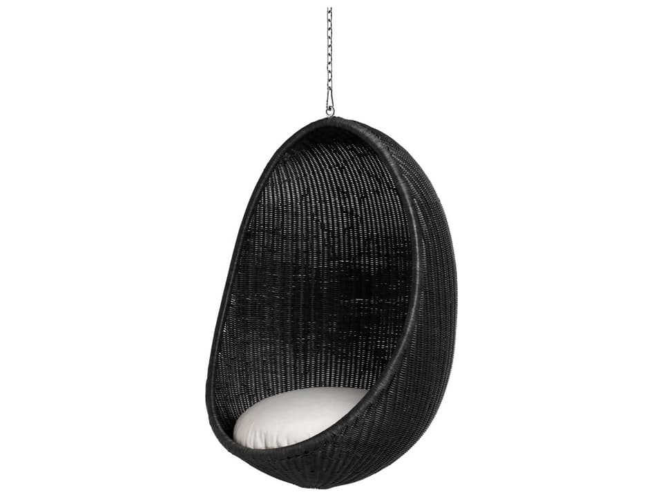 Sika Design Icons Nanna Ditzel Rattan Hanging Egg Chair with Cushion