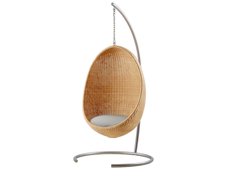 Sika Design Originals Love Nest Rattan Lounge Chair with Sailcloth Seagull Cushion