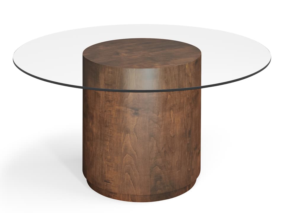 Artemis 60-Inch Round Pedestal Dining Table with Glass Top