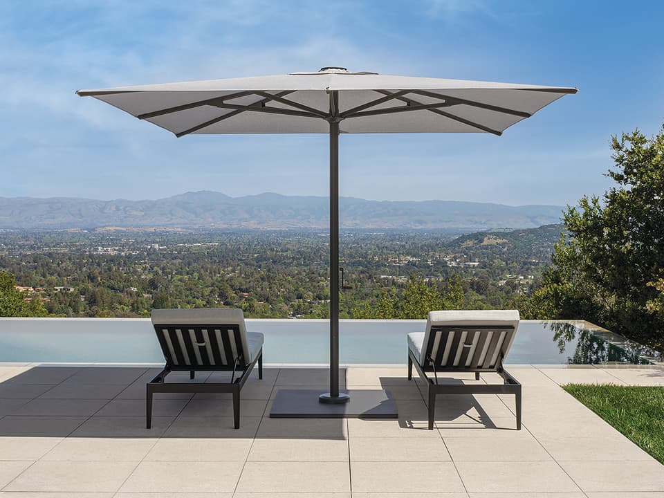Shademaker Atlas 11.5 Foot Square Market Umbrella — Anodized