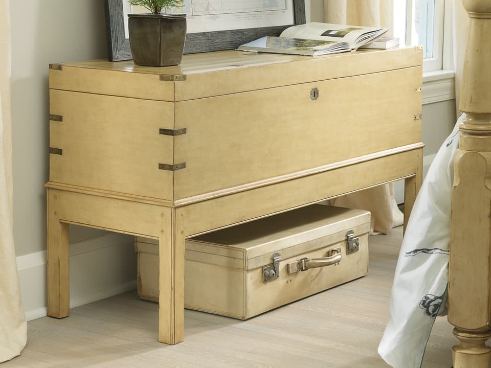 Telluride Linen Chest Storage in Hand Painted Mahogany