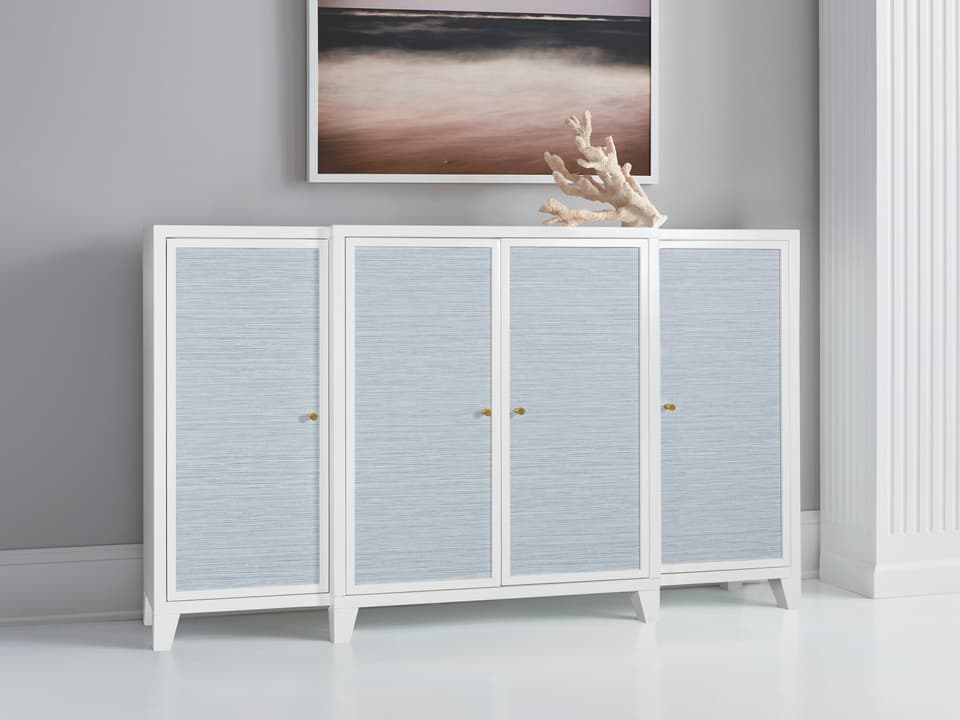 Costa Breakfront Cabinet in Violet and Gold Leaf