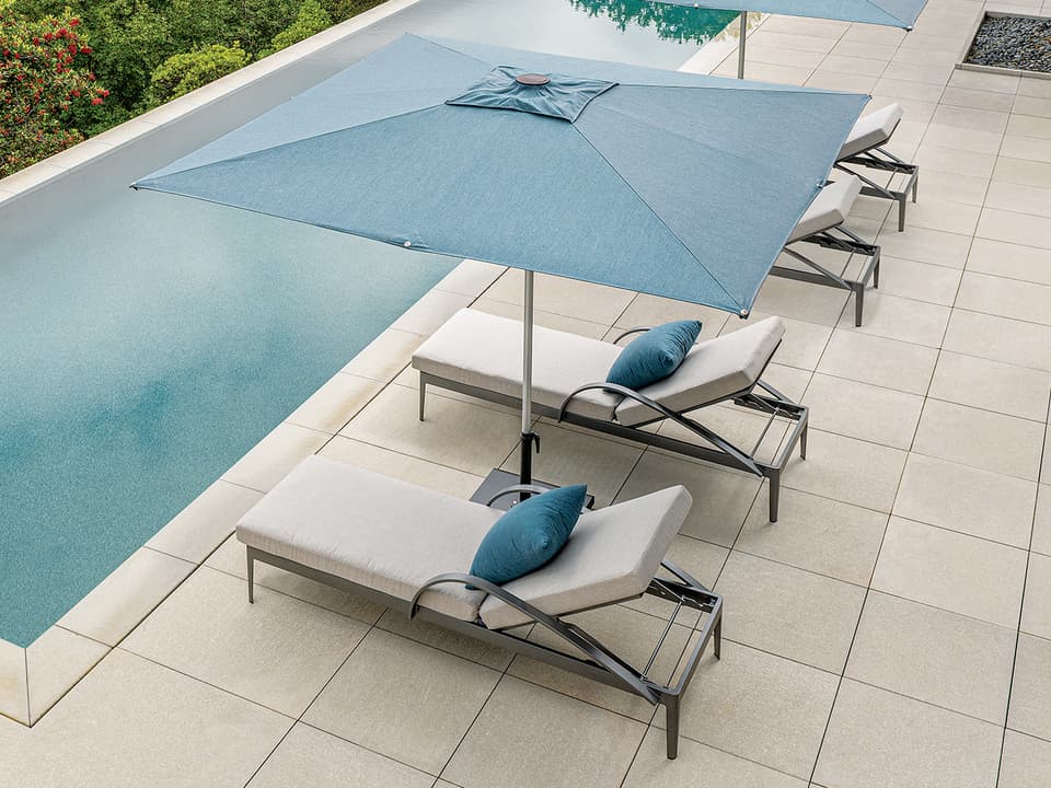 Libra Square Market Umbrella Modern Aluminum