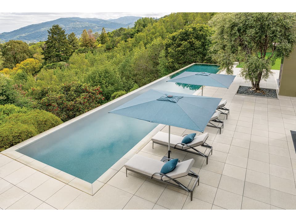 Libra 8 Foot Square Push Up Patio Umbrella with Anodized Aluminum Frame
