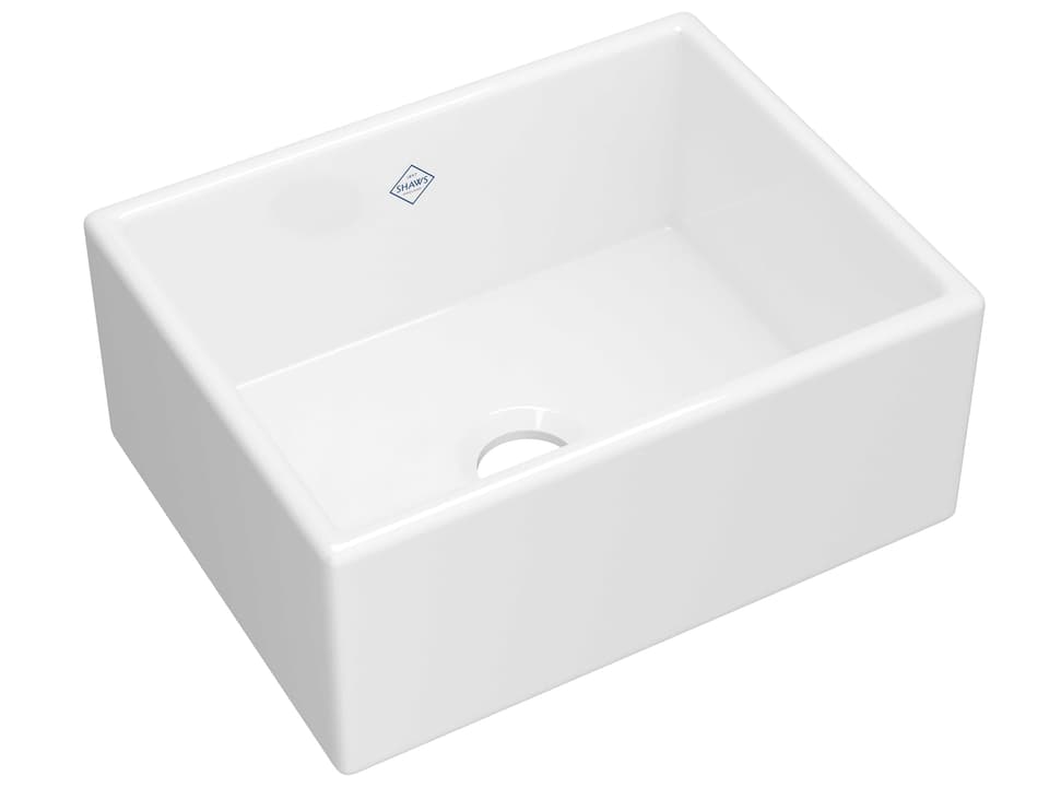 Shaker 23 Inch Single Bowl Farmhouse Fireclay Kitchen Sink in White
