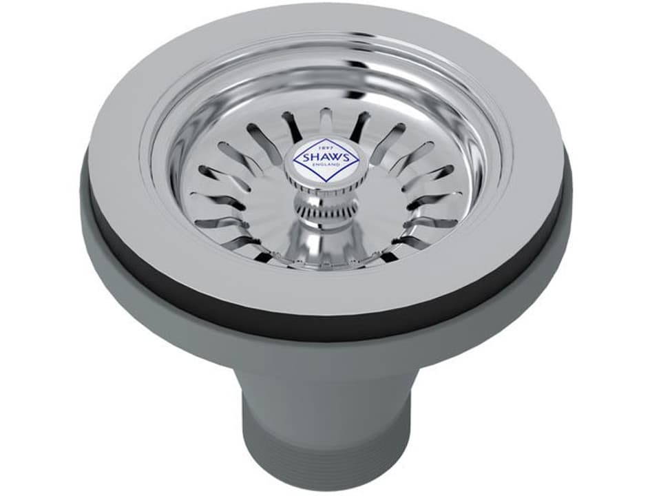 Kitchen Sink Basket Strainer in Polished Chrome with Porcelain Knob