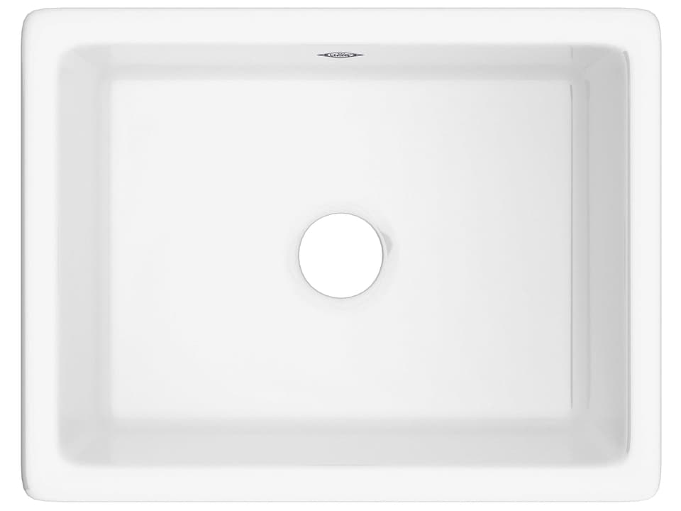 Shaker 23-Inch Single Bowl Fireclay Undermount or Drop-in Kitchen Sink in White