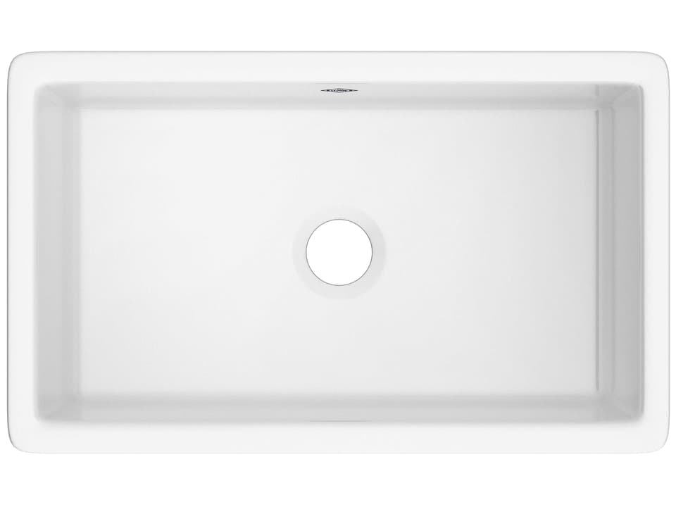 Shaker 30-Inch Single Bowl Undermount Fireclay Kitchen Sink in White