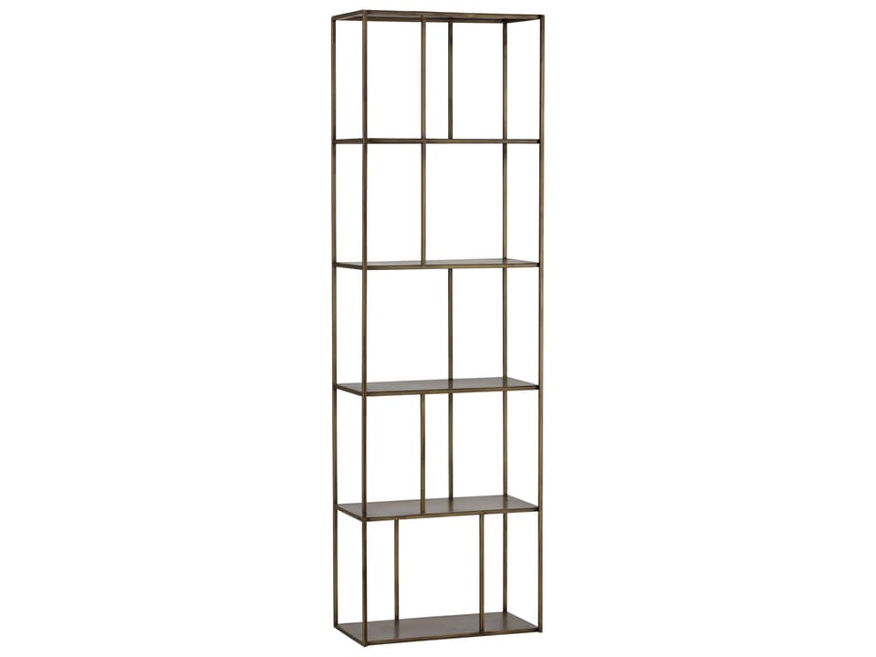 Eiffel Small Bookcase in Antique Brass Finish