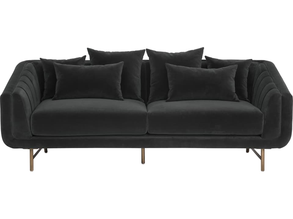Mixt Veera 3-Seat Polyester Sofa in Shadow Grey with Channel Tufting