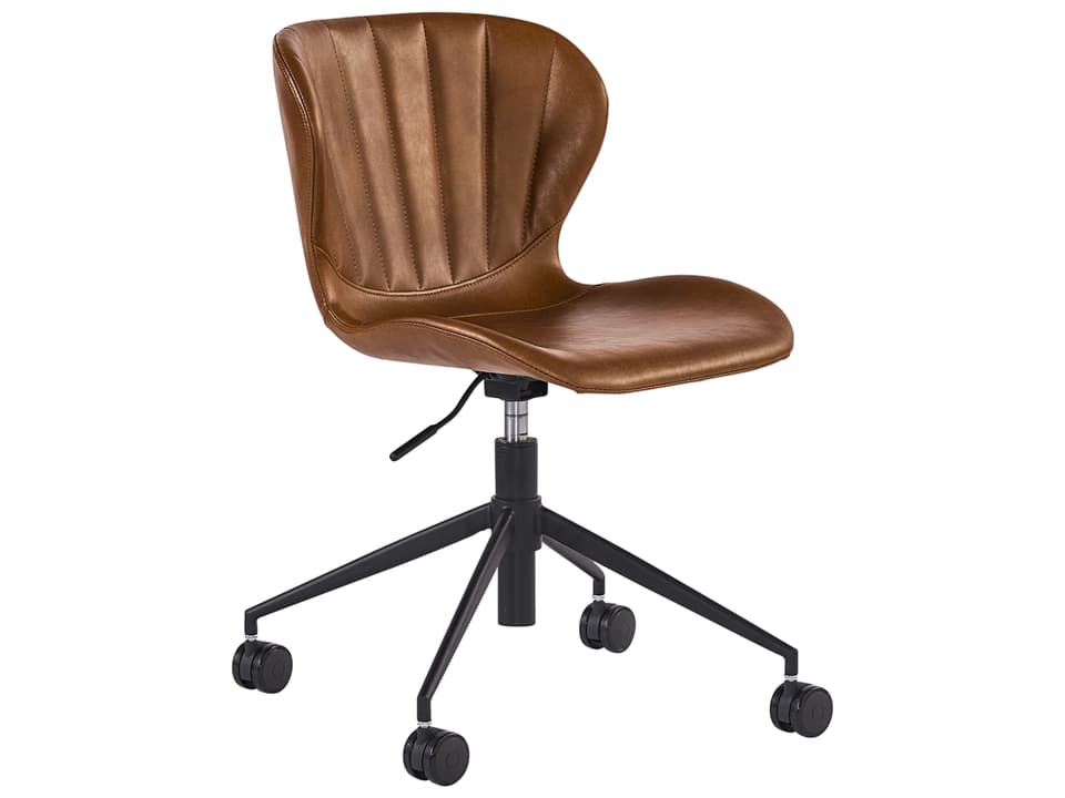 Junction Faux Leather Adjustable Office Chair in Brown