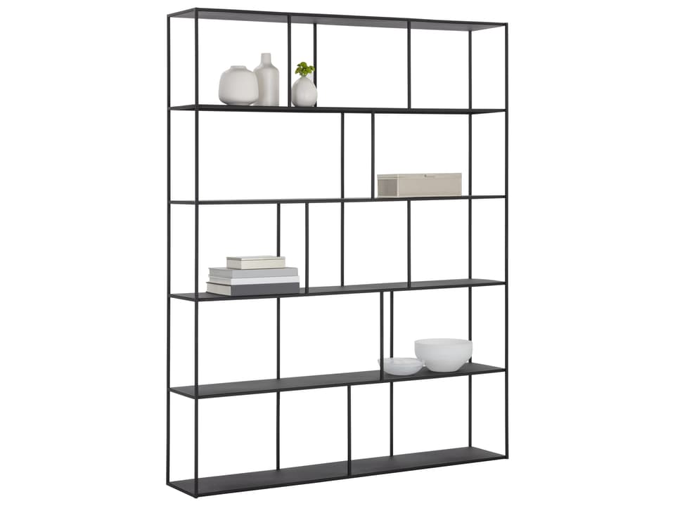 Mixt Matte Black Bookcase Industrial Modern Iron 4-Shelf